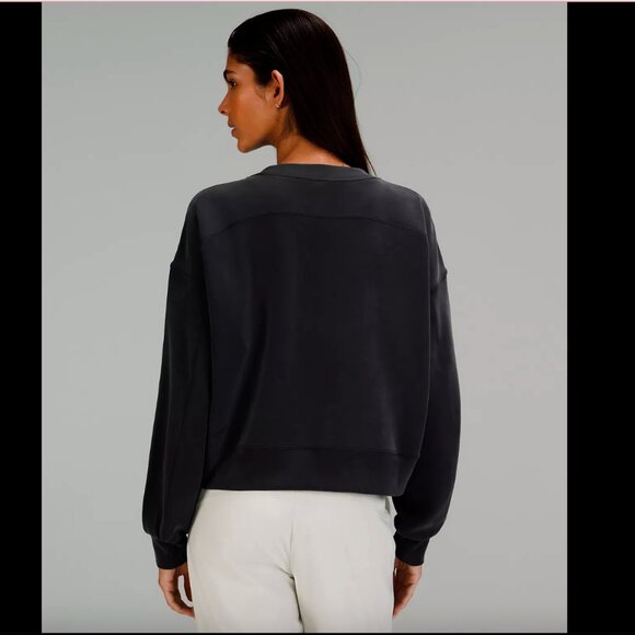 Lululemon Softstreme Perfectly Oversized Cropped Crew – Size 6 – Black - Picture 2 of 7